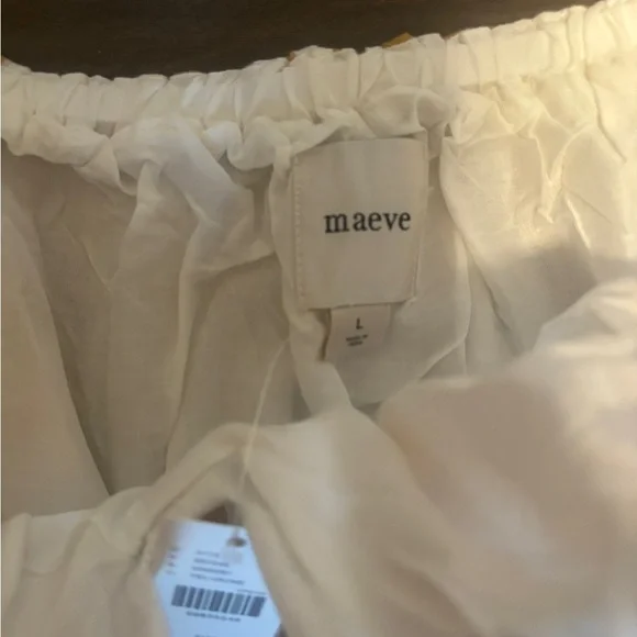 NWT ✨ Maeve Strapless Linen Structured Striped Top - Picture 6 of 10